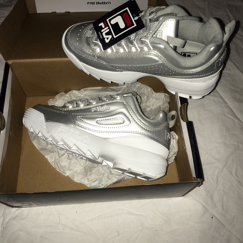 Silver FILA disrupter NWT